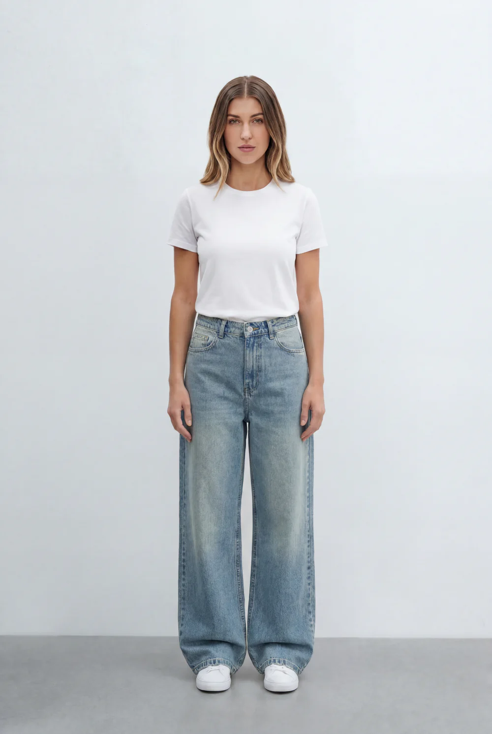 Women's Wide Leg Jeans Tomato Store Relaxed High Rise Denim Vintage Wash Pants - Image 4