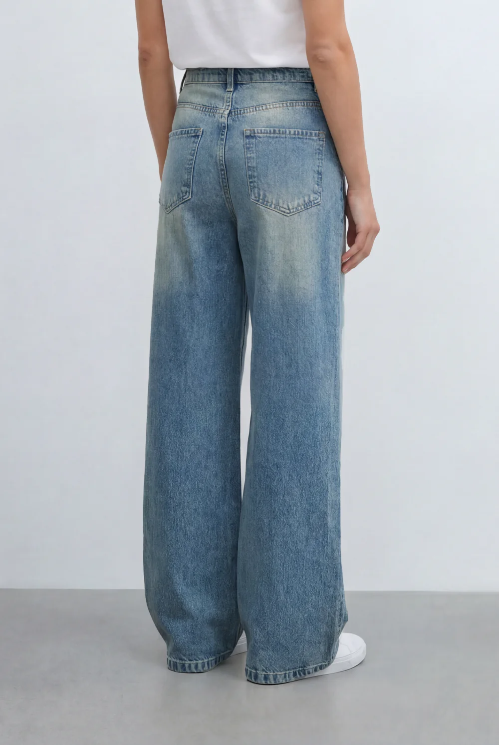 Women's Wide Leg Jeans Tomato Store Relaxed High Rise Denim Vintage Wash Pants - Image 6